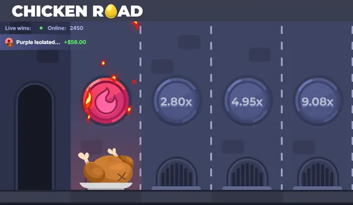 Pantalla de Chicken Road con los modos Easy, Medium, Hard y Hardcore y sus líneas.