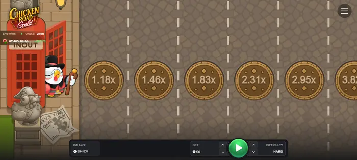 Последовательность множителей в игре Chicken Road Gold.