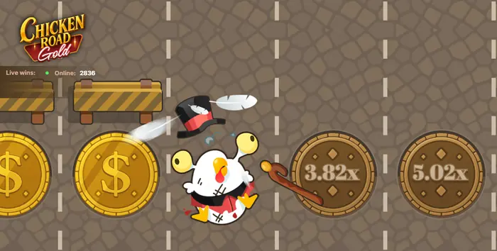 Интерфейс ставок и управления в игре Chicken Road Gold.